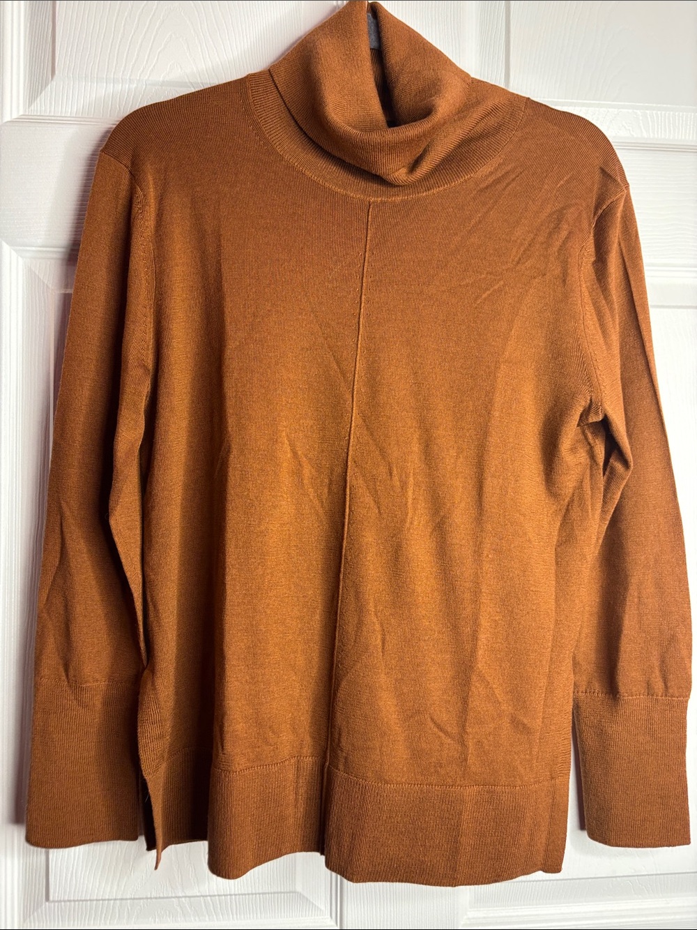 Banana Republic 100% Merino Wool Rust Orange Turtleneck Sweater Small